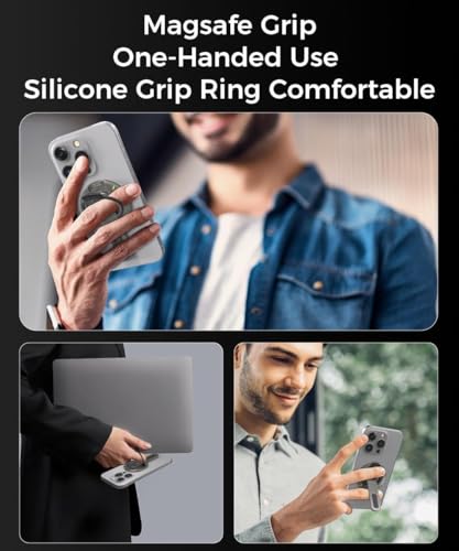 Image of Zitel for MagSafe Double-Sided Magnetic 360 Rotatable Phone Grip Finger Ring Holder Stand Compatible with iPhone 17 16 15 14 13 12 Pro Max, Samsung, Pixel 10 & Android Smartphones