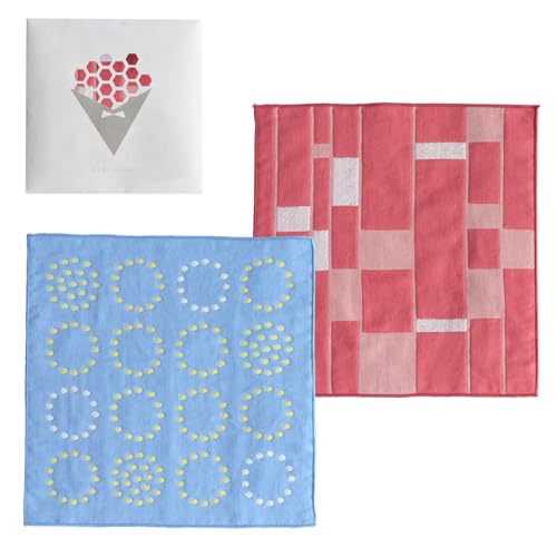 トップファクトリー今治 花いろは モダン 25cm×25cm 今治タオル ハンカチ ギフト レディース タオルハンカチ 綿100% ガーゼ 退職 お祝い 返礼品 内祝い プチギフト プレゼント (M2B:ミモザ・モダン&ポピー・モダン)のサムネイル