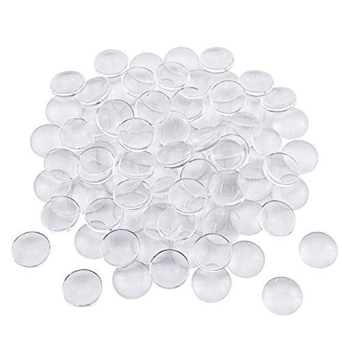 Acmer Transparent Glass cabochons, Clear Glass Dome cabochon, Non-calibrated Round for Photo Pendant Craft Jewelry Making (0.79 inch/20mm-120 Pieces)