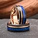 Concept Knight Tungsten Carbide Rings for Men Women 8mm Men's Engagement Wedding Bands Rose Golden Grooved Inlaid Blue Opal Matte Brushed (8mm Rose gold and black, 8)