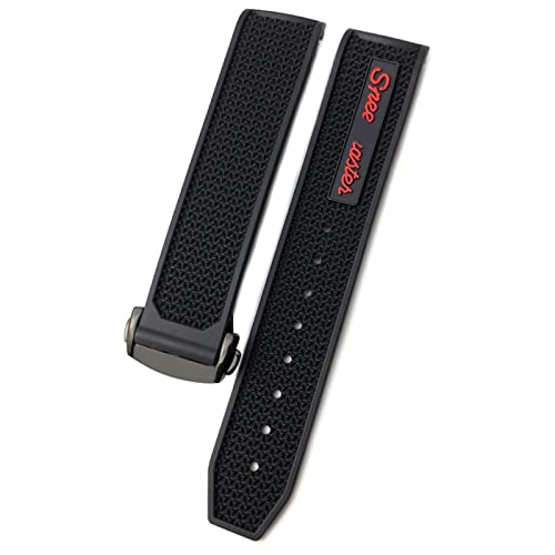 Bracelet silicone Omega Speedmaster anti usure boucle déployante acier noir