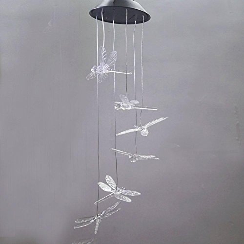 Preisvergleich Produktbild LED Windspiel, Solarbetriebenes, Tragbares Windspiel mit LED-Beleuchtung, Farbwechsel, für Garten Terrasse, Deck, Hof