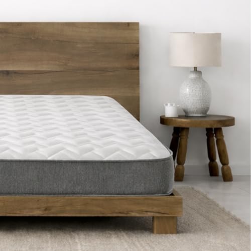 Starlight Beds Small Double Mattress with Springs & Memory Foam - Grey Zig Zag Model. 7.5 Inch Budget Mattress, Soft, 120x190cm