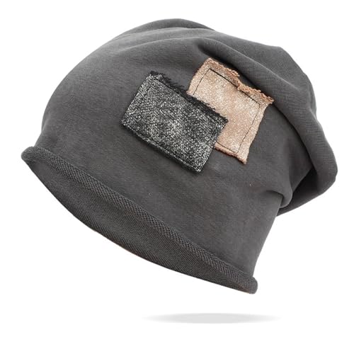 Gorro de punto para mujer, estilo coreano, japonés, para otoño e invierno, ligero, unisex, a la moda, para uso diario, para hombre, gris oscuro, Talla única