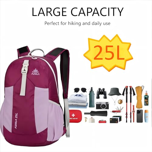 Mochila ligera plegable 25L para senderismo y viaje miniatura 7