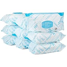 Amazon Elements Baby Wipes, Unscented,White 720 Count, Flip-Top Packs