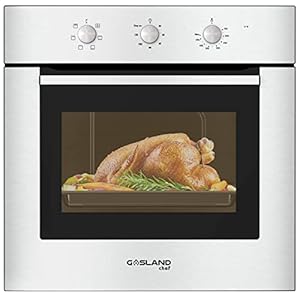 Single Wall Oven 24 inch, GASLAND Chef ES606MSN Built-in Electric Ovens, 240V 2000W 2.3Cu.ft 6 Cooking Functions Wall Oven, Mechanical Knobs Control, Stainless Steel Finish