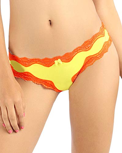 Image of Candyskin Women's Thong Pink Panty Trim Lace Comfort Wear Low Rise