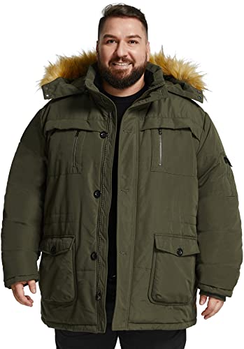 Image of Soularge Men's Big and Tall Winter Warm Heavy Hooded Parka Jacket