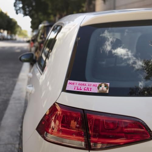 Image of 3 Pcs Please Don't Honk at Me I'll Cry Sticker, Dont Honk at Me Bumper Sticker, Dont Honks at Me Stickers, Don't Honks at Me Decal, Funny New Driver Stickers for Car Truck Laptop Phone 5 inch (H1)