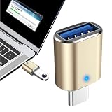 USB C to USB 3.0 アダプター - Type-C to ÚSB 3.0 カードリーダー LED ヘッド付き 急速充電 データ転送 コンバーター | アルミ合金 発光 ÙSB Ç ţo A オス プラグ | 携帯 充電 コネクター ノートパソコン対応 image