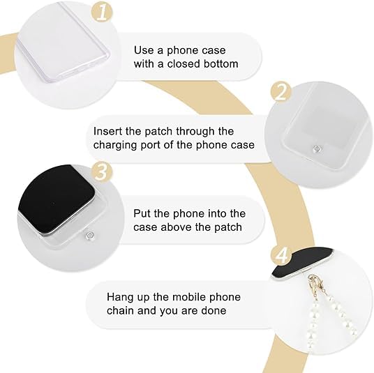 Image of KHOLAD White Bow Phone Chain Crossbody Pearl Strap | 2in1 Wrist & Shouler Crossbody Lanyard | Pearl Beads Charms Chain with Phone Tether Patches | Compatible with Most Phones, Bag, Purse