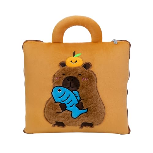 Almohada de viaje genérica – Manta de viaje – 2 en 1 Almohada Capybara para avión – Colchón de siesta suave soporte para cabeza para adultos Oficina – Escuela Domicile Aeropuerto