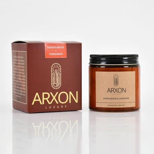 Image of Soy Wax Scented Candles, 100g Each, Pack of 1, 50-60 Hours Burn Time (Sandalwood &Cinnamon)