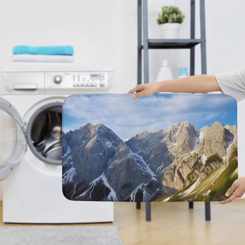 YoupO Slowenische Berge drucken Badezimmer Teppiche Sets 3 Stück saugfähige WC-Deckelbezug rutschfeste U-förmige Konturmatte für Toilette Badezimmer – Bild 8