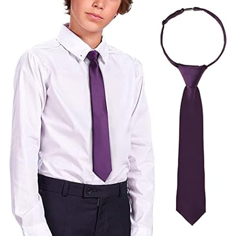 Kajeer Kids Boys Ties Neckties Adjustable - Pre-tied Toddler Tie Solid Color Buckle Ties for Boys Girls Cover