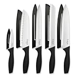 Ceppo coltelli Coltelli da Cucina 5 Pezzi con 5 Guaine Protettive, Set Coltelli da cucina