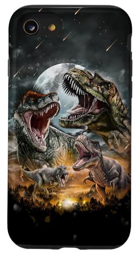 Tyrannosaurus Rex Dinosaur in Prehistoric Era Full Moon Case for iPhone SE (2020) / 7 / 8