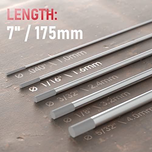 Image of YESWELDER TIG Welding Tungsten Electrode 2% Ceriated | 10-pk 1 /16 inch x 7 inch Gray WC20 /EWCe-2