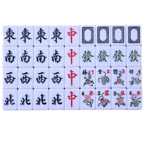 Stadtkrimis Exit Escape Stadtführung Generic - Traditionelles Chinesisches Mahjong-Set, 144 Steine, 2 Würfel, Aufbewahrungsbox, Rosa, Klassisch, Brettspiel, Ab 144 Jahren, Bis 180 Jahren