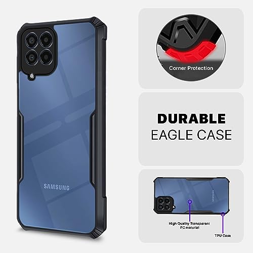 Image of Pikkme Samsung Galaxy M33 5G Back Cover | Crystal Clear Transparent Back | Ultra Hybrid | Full Camera Protection | Raised Edge | Bumper Back Case for Samsung Galaxy M33 5G (Black)