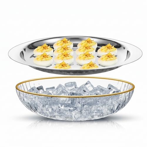 Roshtia 1 Sets 12 Slots Chilled Deviled Egg Tray with 8.6