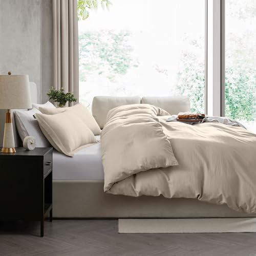 Nestl Linen Duvet Cover Full Size - Soft Double Brushed Full Size Duvet Cover Set, 3 Piece, with Zipper Closure, 1 Duvet Cover 80x90 inches and 2 Pillow Shams by Nestl - Image 7