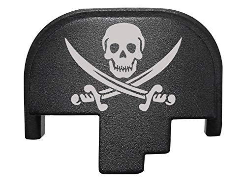 NDZ Performance Rear Back Plate for Smith & Wesson S&W M&P 2.0 Full-Size Compact Black - Skull and Crossbones Jolly Roger