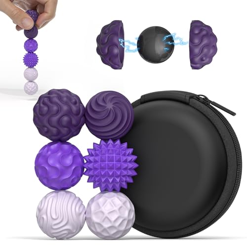 JINYJIA Bolas magnéticas anti-stress de silicone 6 unidades, Fidget Toys, brinquedos sensoriais para aliviar a ansiedade e o stress, brinquedos de mesa silenciosos, roxo