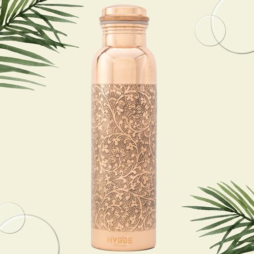 HYGGE Copper Water Bottle for Drinking, 34oz Engraved Pure Copper Water Bottle, Travel Water Bottle for Gym Office, Hiking - Image 2
