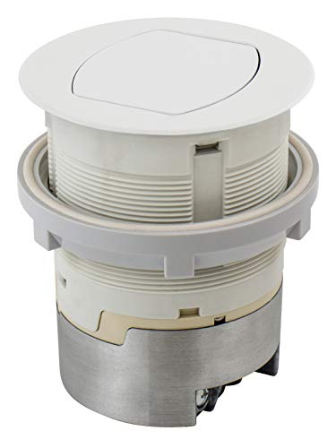 Bryant Electric RCT221W 20A 125V Tamper Resistant Countertop Pop-Up Receptacle Flush Mount, 20 Amp, Powder Coated White