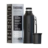 Outdoors Professional Vacuum Insulated Thermo 34oz, Stainless Steel Coffee Bottle for Hot&Cold Drinks, Leak Proof Travel Mate Flask with Cup Lid, Tea Bottle for Home, Office&Camping 12h Hot - 24h Cold