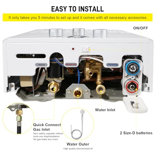 Forimo WATER HEATER -020 Tankless Water Heater Propane 4.21Gpm 16L Outdoor Portable Gashot Water Heater Instant Propane Water Heater thumb #5