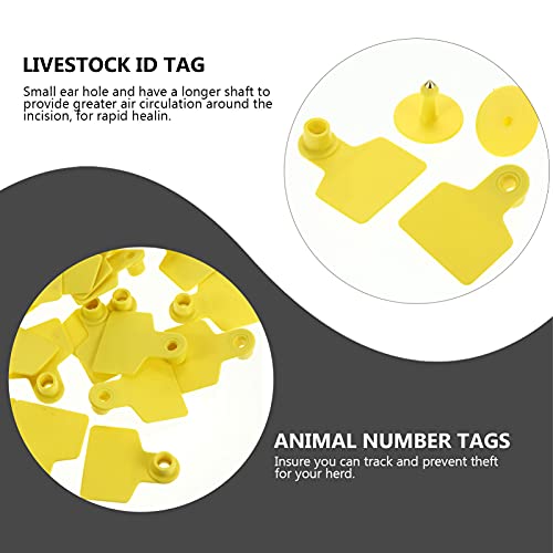 Generic 100PCS Cabra Gado Brincos Da Orelha Tags Numerados para Ovinos Vaca Gado Porco Cão Orelha Et