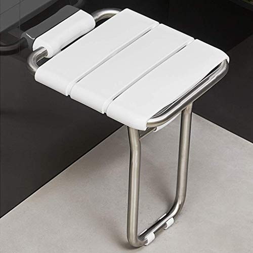 Chaise de douche pliable murale avec pieds en acier résistant - 2