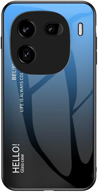 Compatible with Vivo iQOO 12 5G Case,3-Layer Combination PC Glass Back Panel+TPU Silicone Anti-Drop Phone Case Cover LB