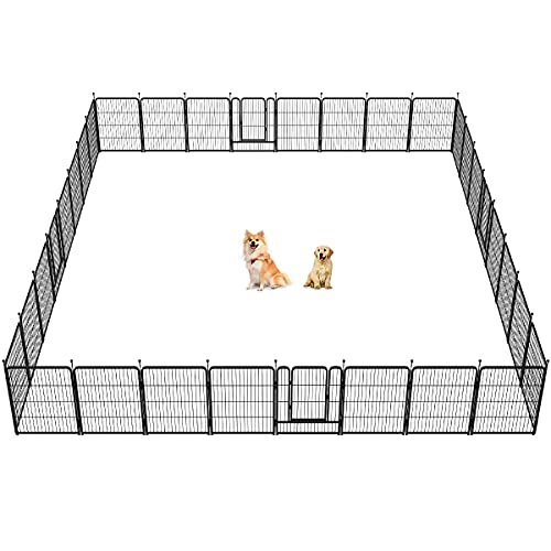 FXW 32" Aster Dog Playpen for Camping/Yard, 32 Panels, Silver
