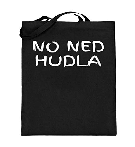 Sac en toile de jute noir No Ned Hudla avec de longues anses 38x42 cm