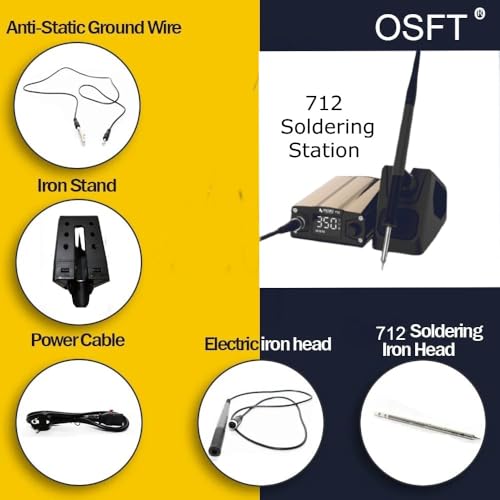 OSFT T12 Series 75W Digital Soldering Station (Model 712) | Adjustable Temperature Controller with T12-B Soldering Iron Tip | Fast Heating, Energy Efficient Soldering Kit for PCB, Repair & DIY - Image 3