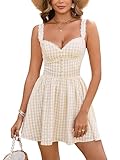 Parthea Women's Summer Sexy Sleeveless Sweetheart Slim Fit A-line Mini Dress Bodycon Corset Party Club Dresses Yellow