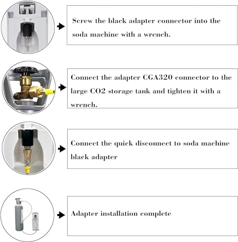 60in CGA320 Co2 Tank Adapter, CO2 tank connected directly to TR21-4 soda Maker, Compatible with Fizzi/One Touch/JET/Aqua Fizz/Soda Machine - Thumbnail 6