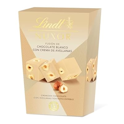 Lindt Nuxor bombones Chocolate Blanco con avellanas  bombones Lindt  bolsa de bombones  cremoso  crujiente  para regalar  chocolate con frutos secos  150 g