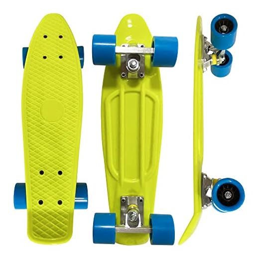 Skate Infantil Mini Cruiser Verde Limão 55,5cm até 50kg, DM Radical