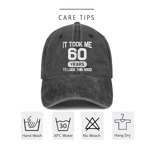 Image of 60th Birthday Gifts for Men Women 60 Year Old Gifts Decorations Took Me 60 Years to Look This Good Washed Cotton Hat