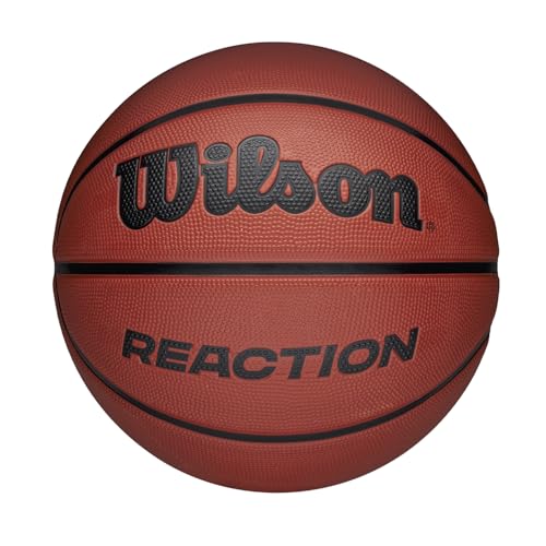 Ballon de basket Wilson Reaction en caoutchouc durable de haute qualite marron