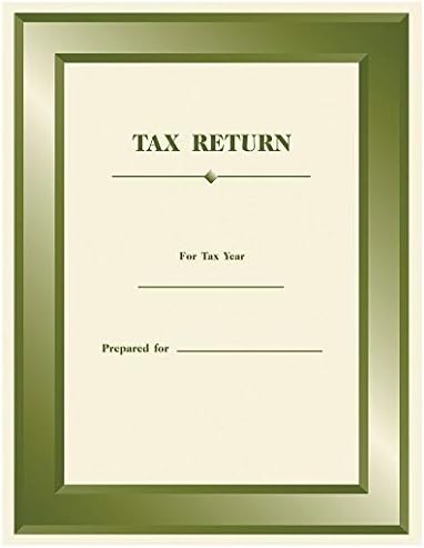 Green Designer Tax Return Folder, No Pocket, 100/Count