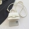 TOFBS Handtasche Damen Kleine Top Griff Tasche Vintage Umhängetasche Stilvoll Henkeltaschen Mini Umhängetasche mit Abnehmbarer Gurt (Brillantweiß) #2