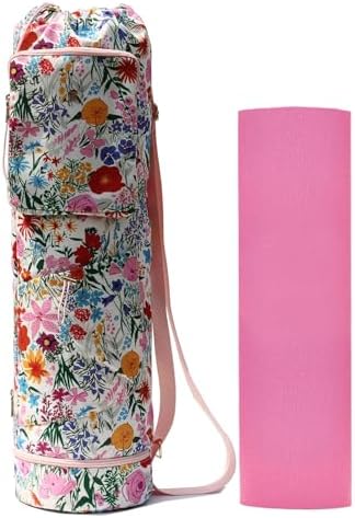 ESVAN Yoga Mat Bag with Multi Pockets Drawstring Yoga Mat Carrier...