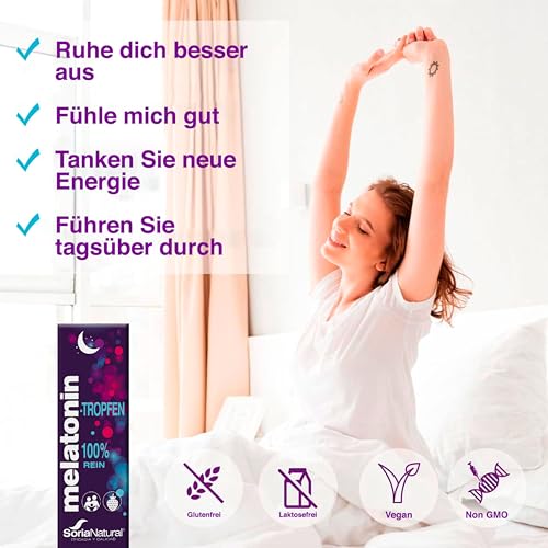 Melatonin Tropfen 330 Nächte - 50ml Melatonin Hochdosiert Um Besser zu Schlafen und Einen Tiefen, Erholsamen Schlaf zu genießen - Spray und Tabletten Alternative