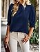 Women's Spring Tops 2026 Pleated Mock Neck Short Sleeve Summer Shirts Dressy Casual Top Blouse Shirt Navy M